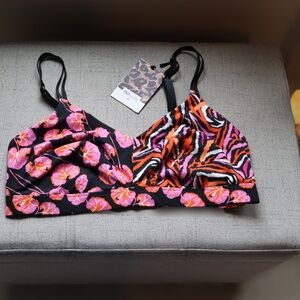 Diane Von Furstenberg DVF for Target Mixed Print Bralette Womens XXL Pink ORANGE